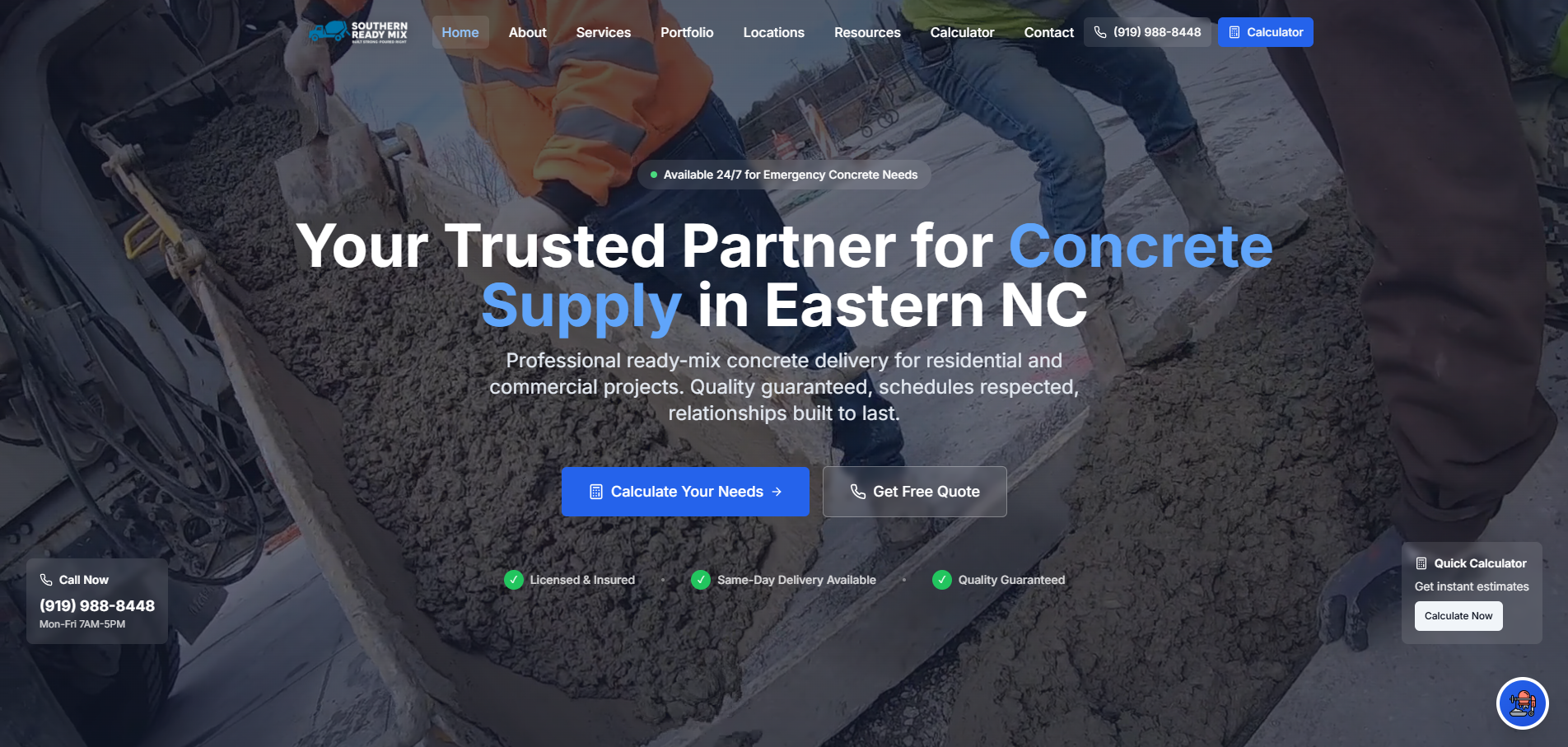 Southern Ready Mix - Construction Services project screenshot